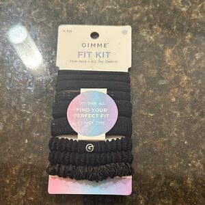 Gimme Black Hair Tie Fit Kit - 9pcs New